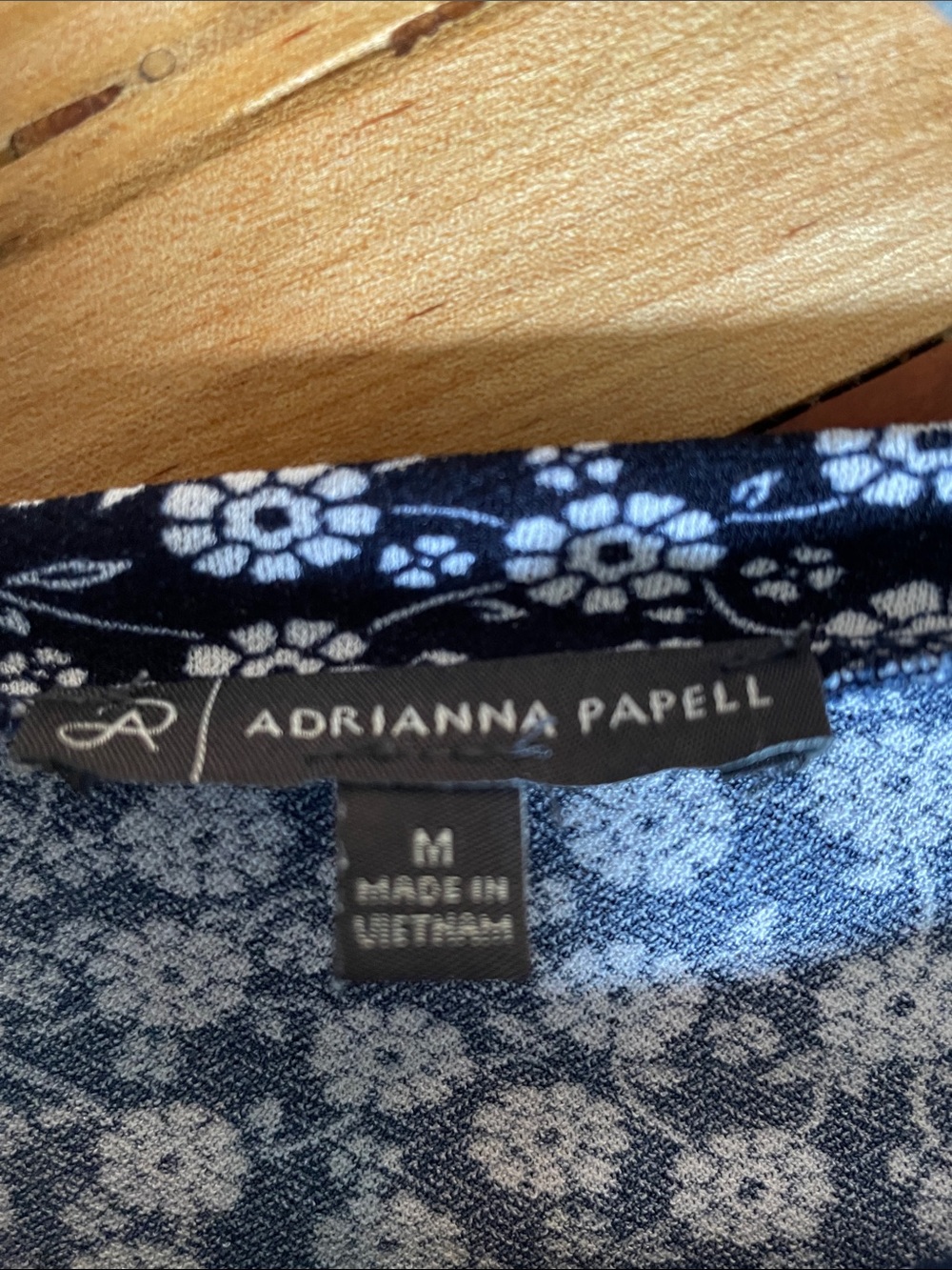 Adrianna Papell Navy with White Floral Print - Picture 3 of 5